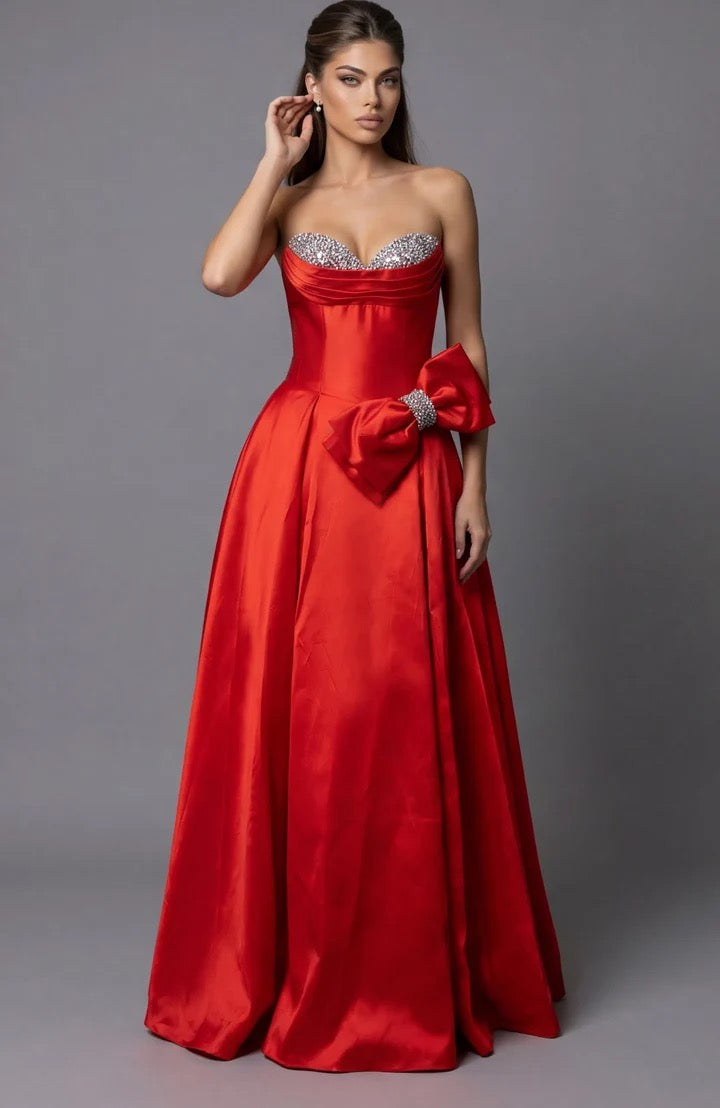 Jovani 49196B Orangey/Red Size 16