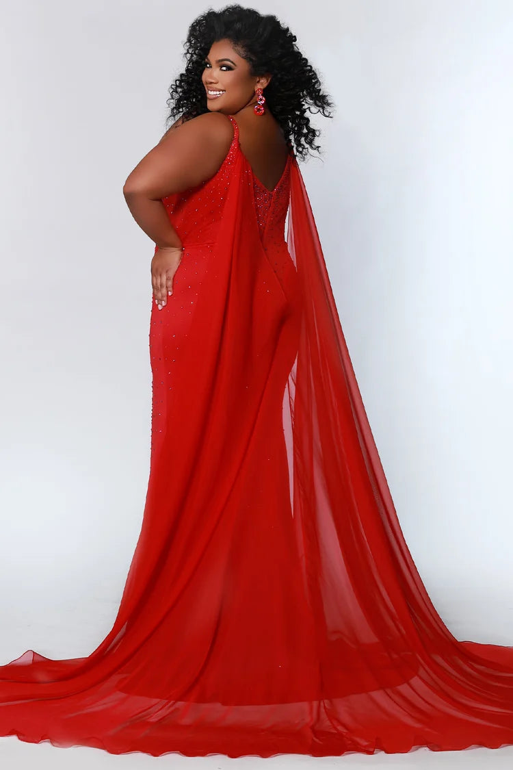 Sydney's Closet Charmeuse Cape JK1202 Red