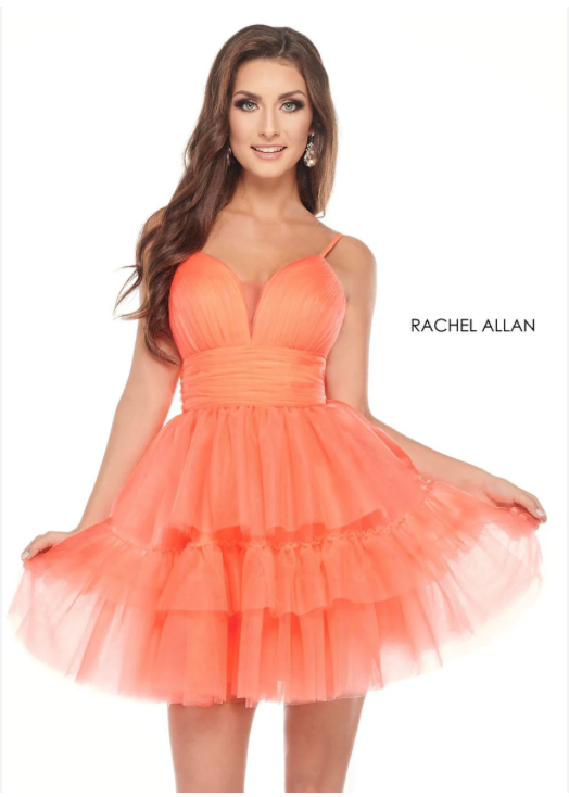 Rachel Allan 40035 size 10 Neon Coral