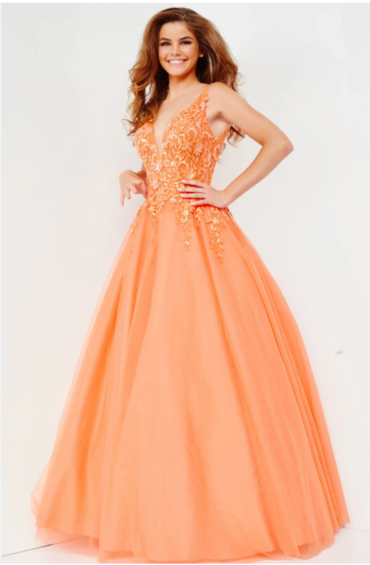 Jovani 22831A Size 00 Orange