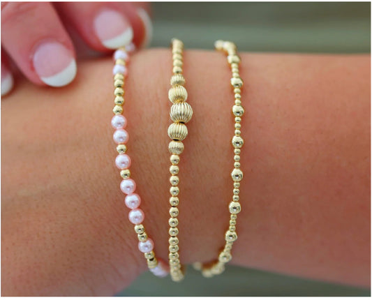 Bara Boheme THE HAMPTONS STACK | ANTI-TARNISH 14K GOLD FILLED BALLS AND PEARLS STACK BRACELET