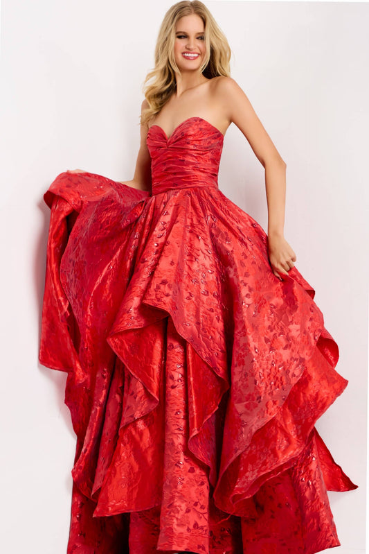 Jovani 47394A Size 4 Charcoal/Gold