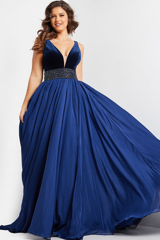 Jovani 26201A Size 0 Navy