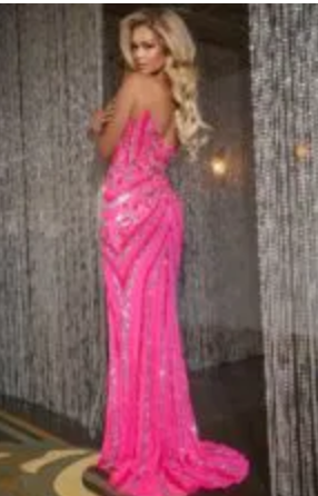Jovani 38707A Size 4 Pink