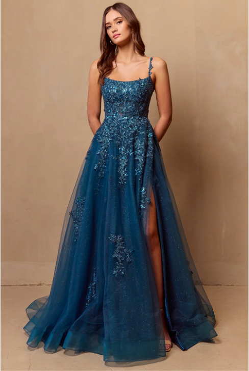 Amelia Couture 4044 Size 8 Teal