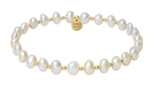 BARA BOHEME AMELIA | GOLD FILLED BEADED BRACELET WITH PEARLS