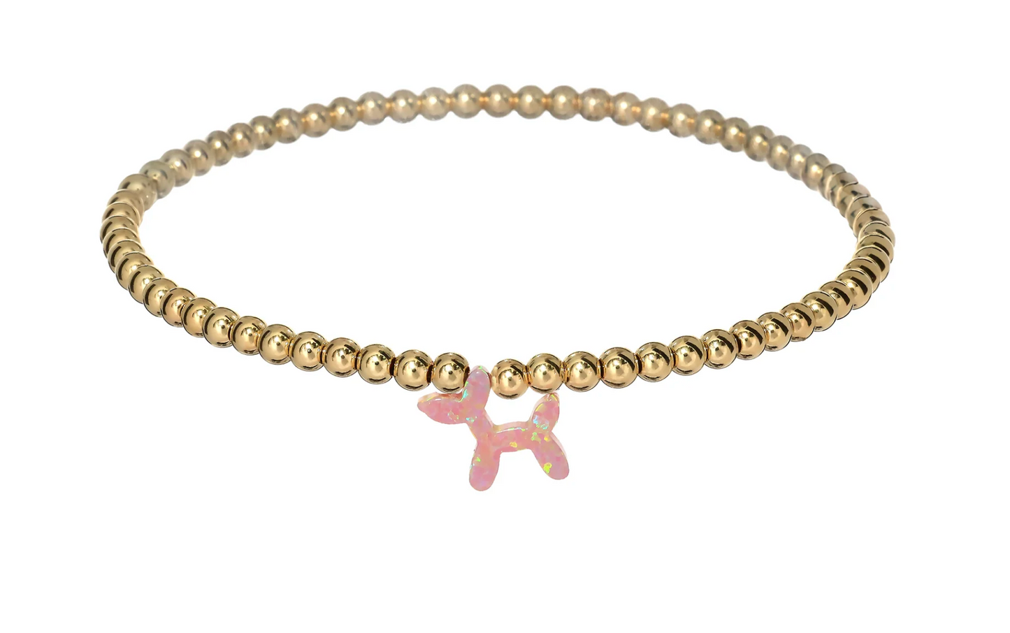 BARA BOHEME BALLOON DOG | OPAL CHARM AND 14K GOLD FILLED BEADS BRACELET