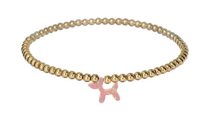 BARA BOHEME BALLOON DOG | OPAL CHARM AND 14K GOLD FILLED BEADS BRACELET