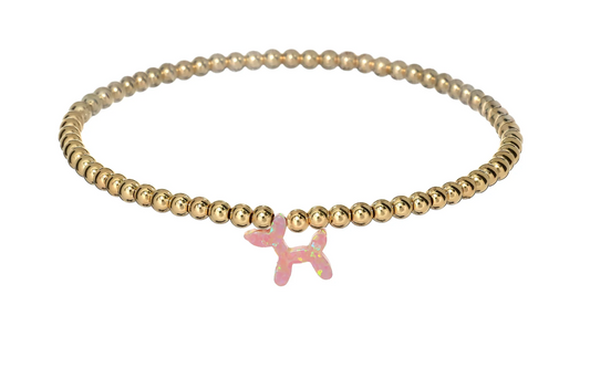 BARA BOHEME BALLOON DOG | OPAL CHARM AND 14K GOLD FILLED BEADS BRACELET