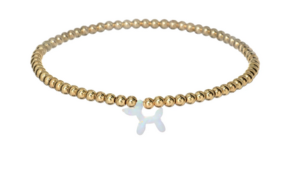 BARA BOHEME BALLOON DOG | OPAL CHARM AND 14K GOLD FILLED BEADS BRACELET