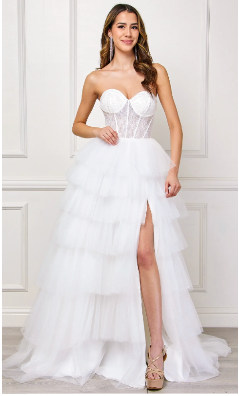 Amelia Couture 7067 Size 12 White