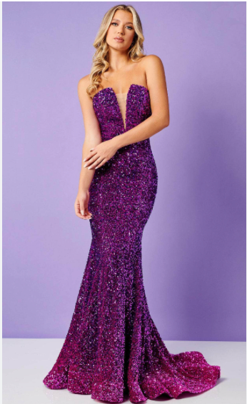 Rachel Allan 70293 Size 6 Purple Ombre