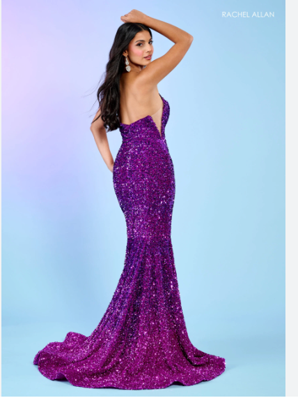 Rachel Allan 70293 Size 6 Purple Ombre
