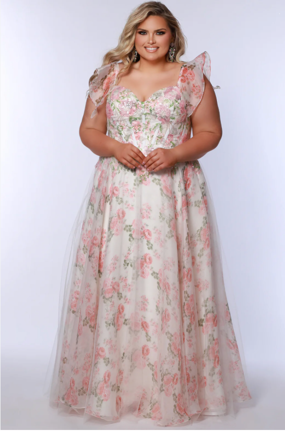 Sydney's Closet TE2527 Size 26 Pink/White Floral
