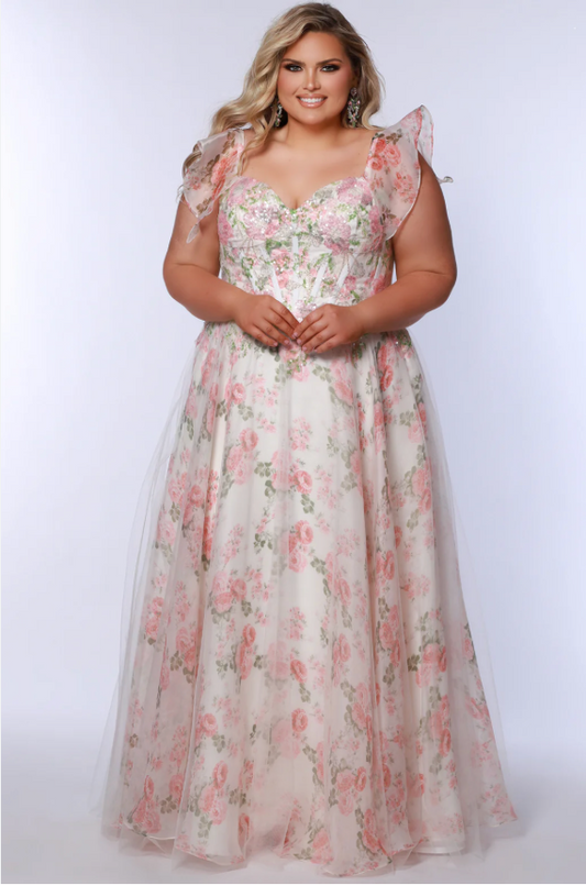 Sydney's Closet TE2527 Size 26 Pink/White Floral