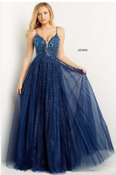 Jovani 08408 Size 2 Navy
