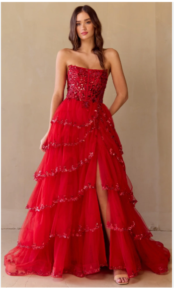 Amelia Couture 4033 Size 10 Red