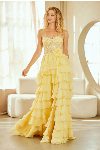 Amelia Couture 7087 size 2 Yellow