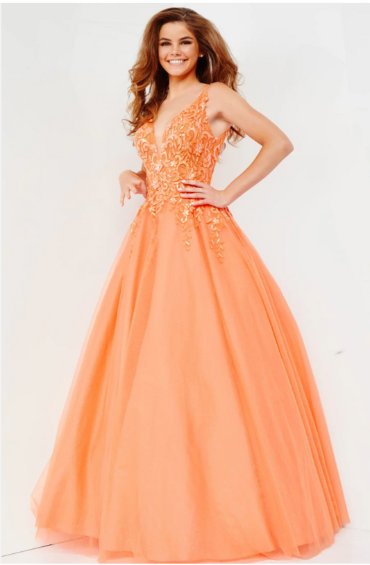 Jovani 22831A Size 00 Orange