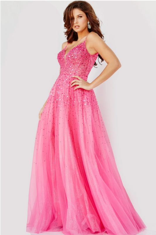Jovani 08408A Size 0 Hot Pink